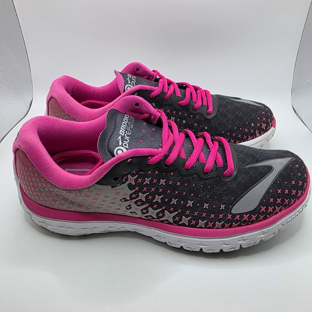Brooks PureFlow 5 Running Shoes Womens 8 Black Pink 1202071B688